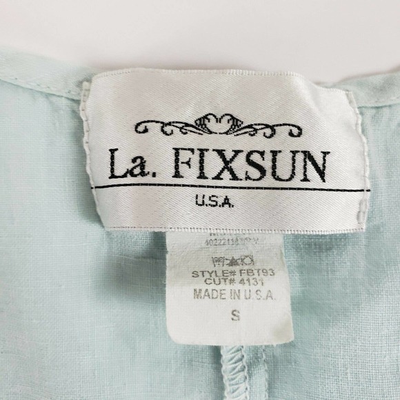 LA Fixsun Linen Size S Sleeveless Top Lagenlook - Picture 2 of 8